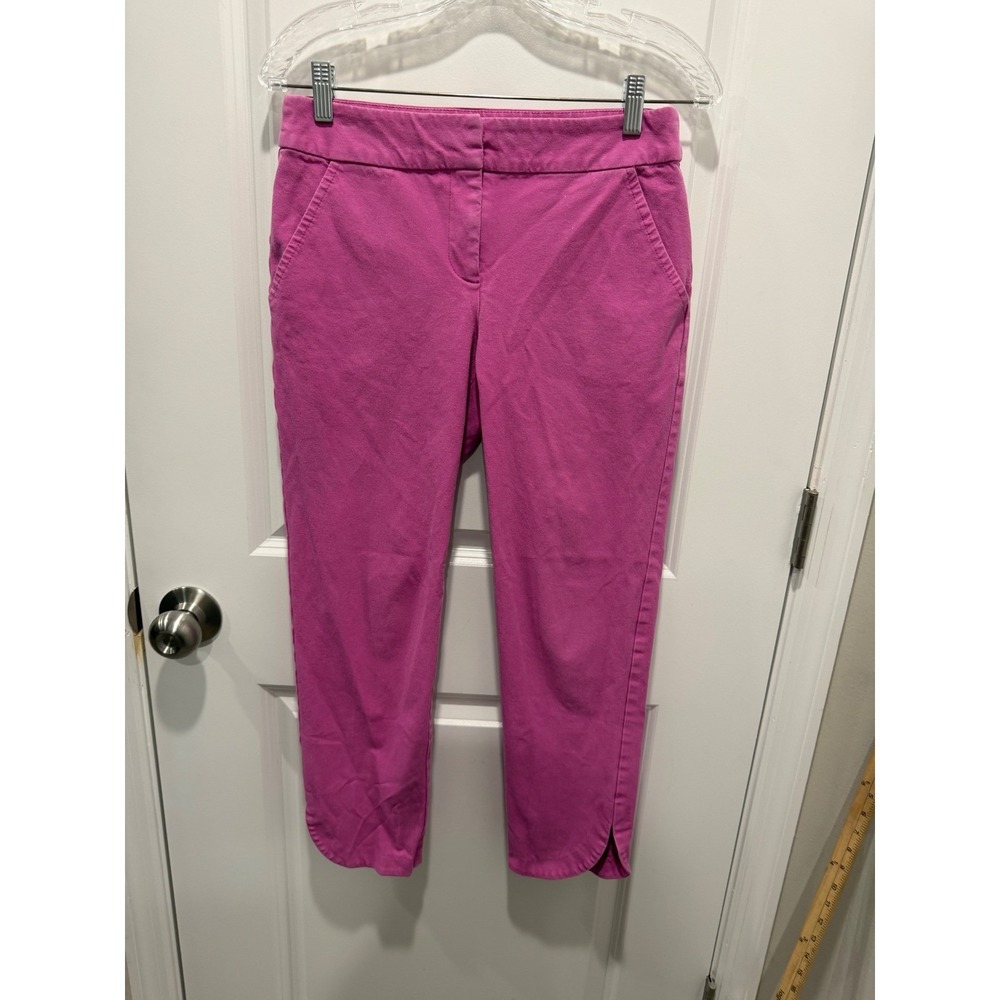 Trina Turk Womens Ankle Pants Scallop Tulip Hem Pink Size 2